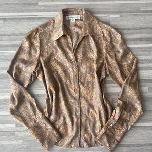 Jones New York Silk Paisley Shirt